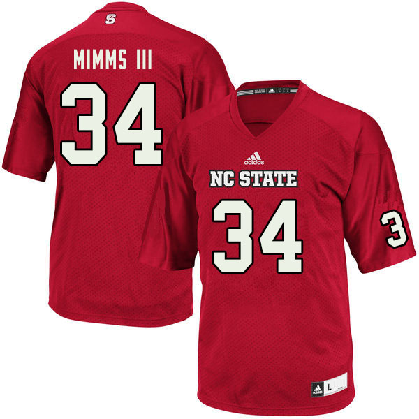 Men #34 Delbert Mimms III NC State Wolfpack College Football Jerseys Sale-Red - Click Image to Close